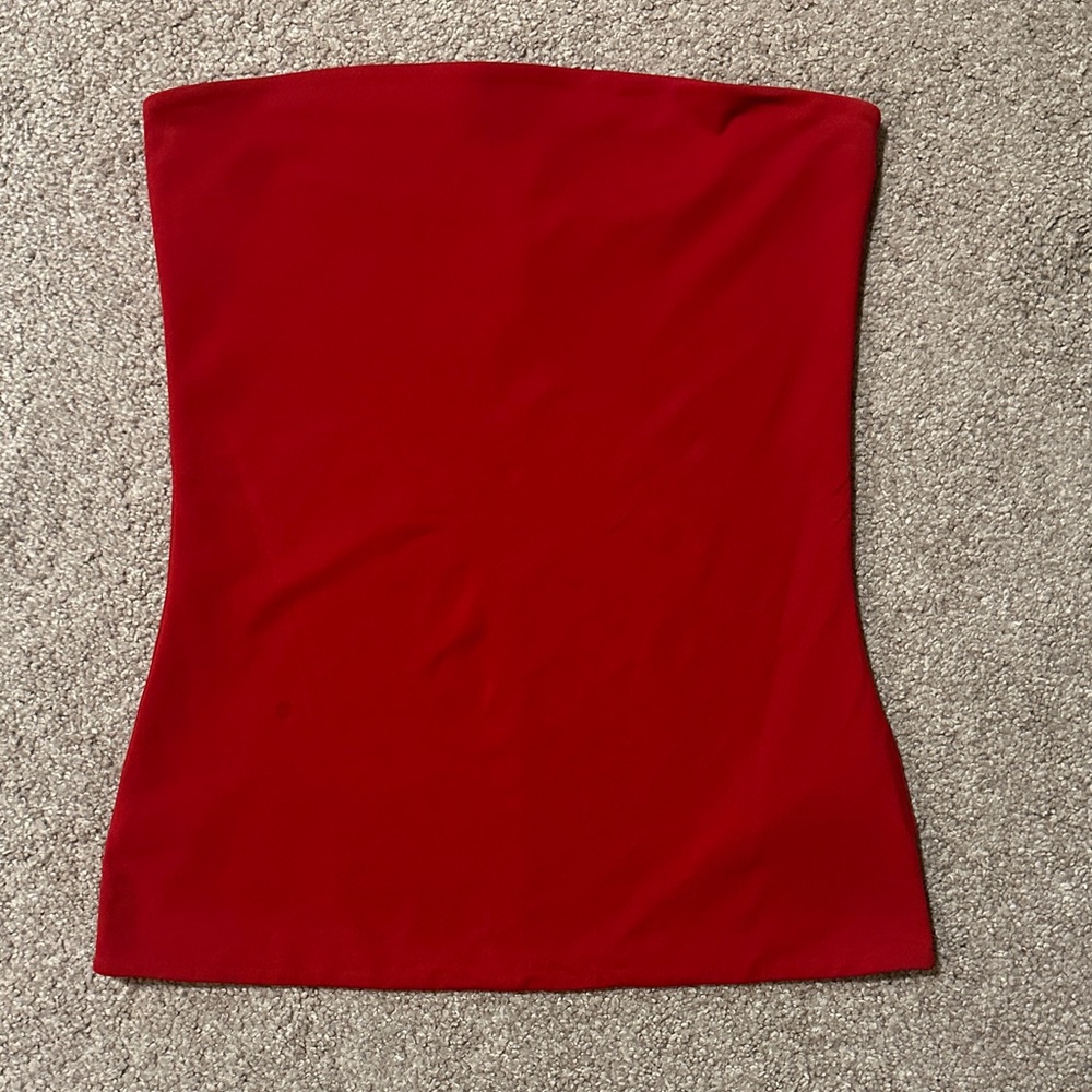 Babaton (Aritzia) Red Contour Strapless Top